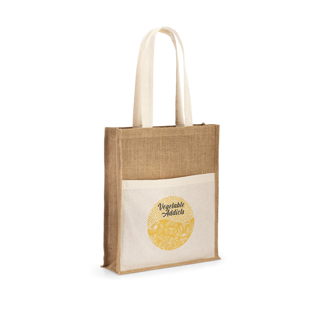 SAC SHOPPING EN JUTE AVEC POCHETTE 100% COTON 'BRACCA'