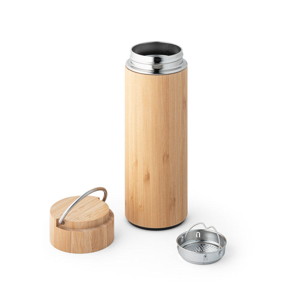 THERMOS EN BAMBOU ET ACIER INOX 440 ML 'SNOW'