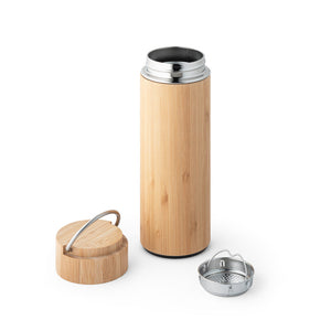 THERMOS EN BAMBOU ET ACIER INOX 440 ML 'SNOW'