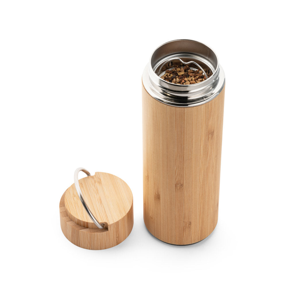 THERMOS EN BAMBOU ET ACIER INOX 440 ML 'SNOW'