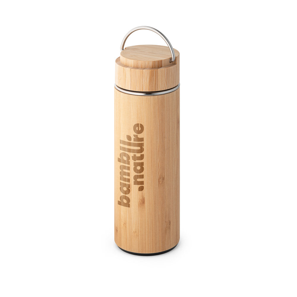 THERMOS EN BAMBOU ET ACIER INOX 440 ML 'SNOW'