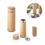 THERMOS EN BAMBOU ET ACIER INOX 440 ML 'SNOW'